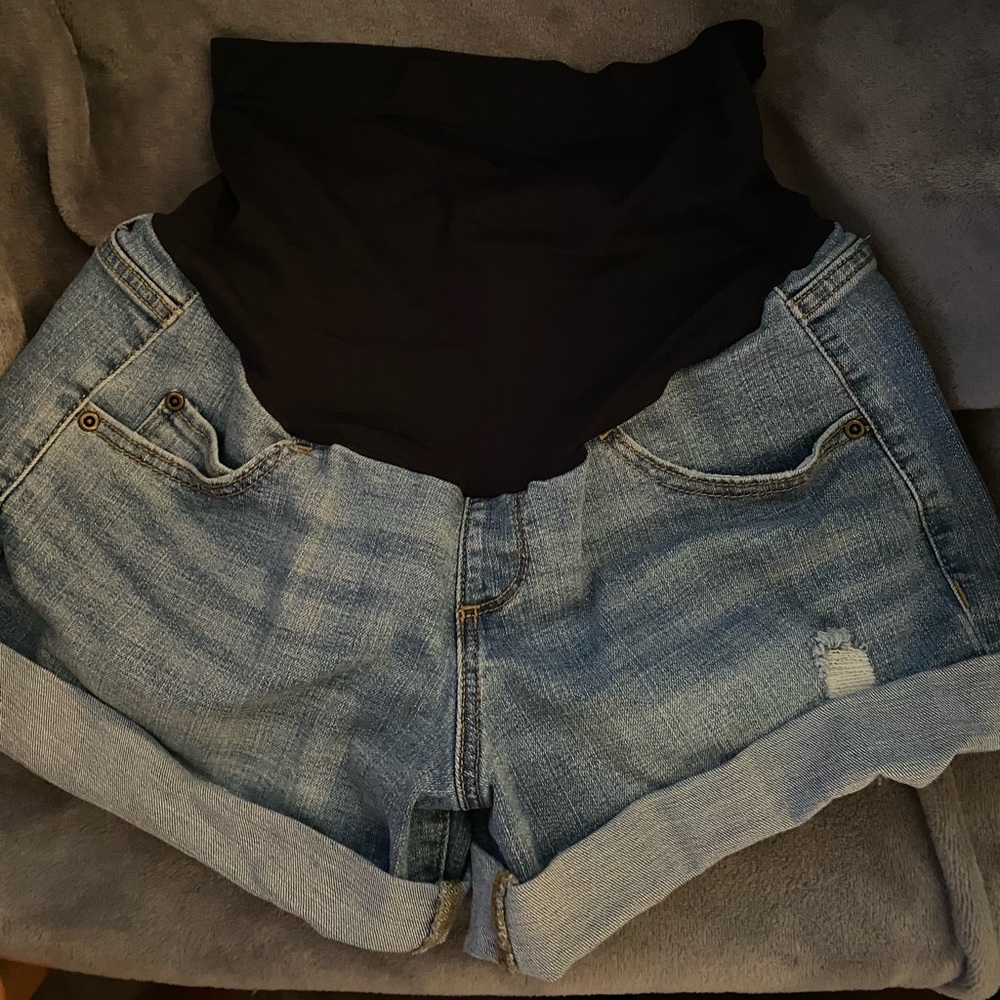 Maternity jean shorts